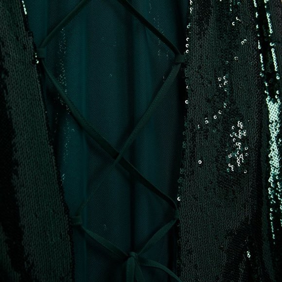 NWT ZARA SHORT SEQUIN DRESS  GREEN - REF. 7901/445 M - Picture 5 of 5